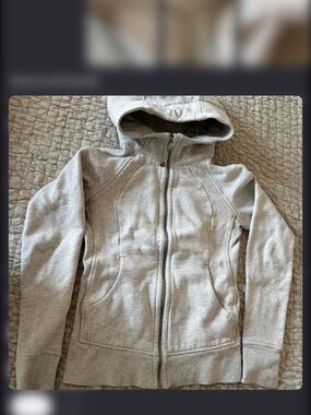 Lululemon Light Gray Full-Zip Hooded Jacket